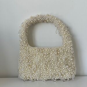 Zara - Beaded Pearl Cream Handbag